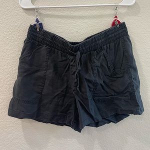 Women black tie shorts